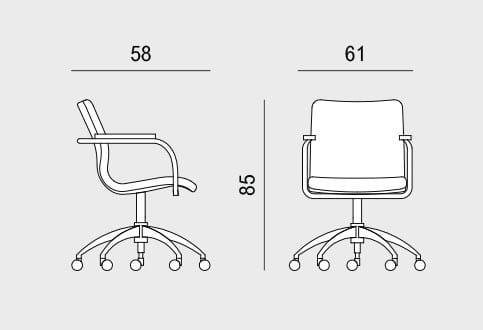 Ткань регулируемая высота операционный офисный стул Viganò Queen Fabric ARCH-00009169 - Вид №1