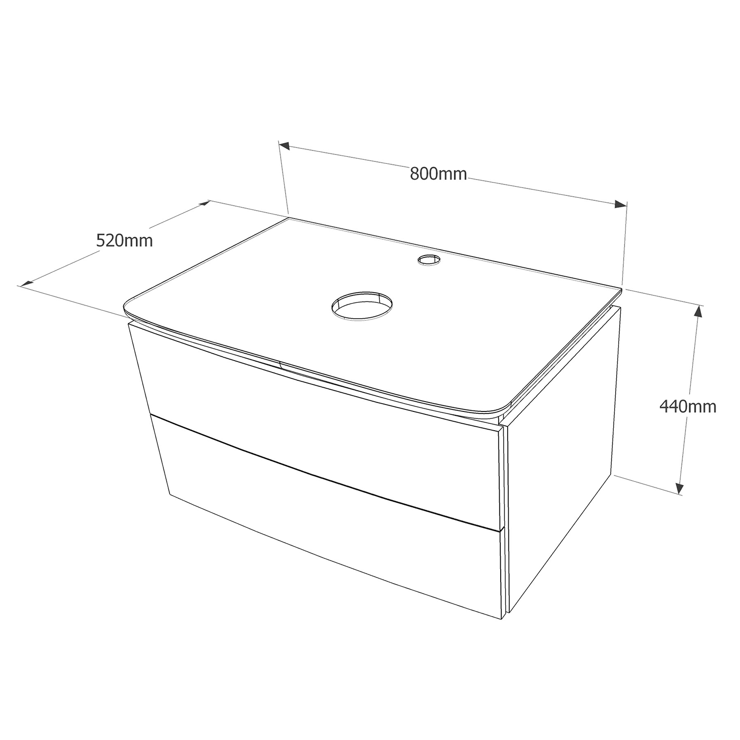 Тумба совр Cosmo 80800⨉520⨉440 мм белый Santreyd sun-id-665382 - Вид №2