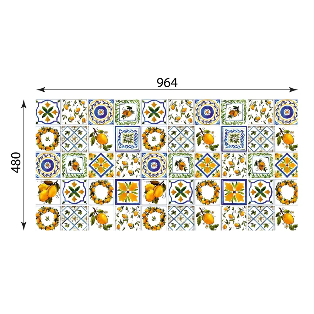GRACE Бристоль: Стеновая панель ПВХ с лимонным орнаментом 89380913 STLM-1404785 - Вид №7