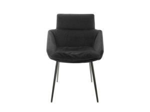 Мягкий стул с низкими подлокотниками и основанием с 4 ножками