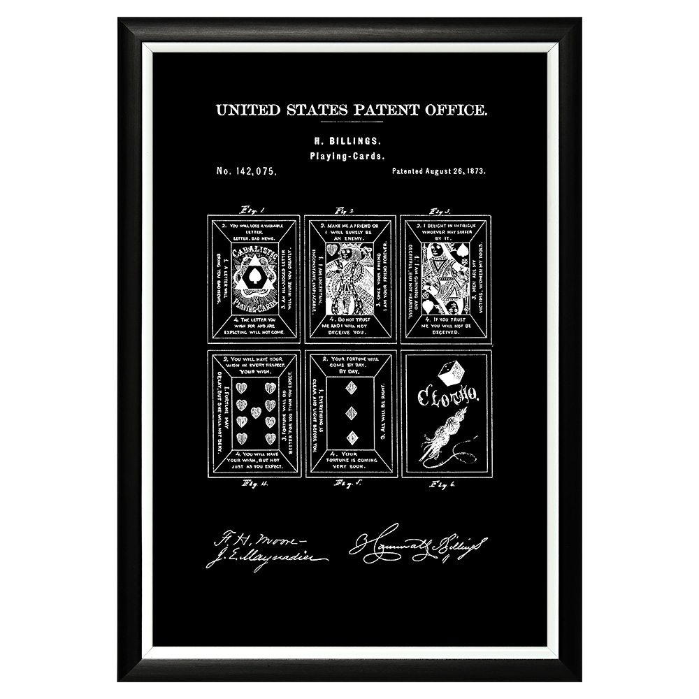 896521404_1818 Арт-постер «Патент на дизайн игральных карт, 1873» Object Desire 