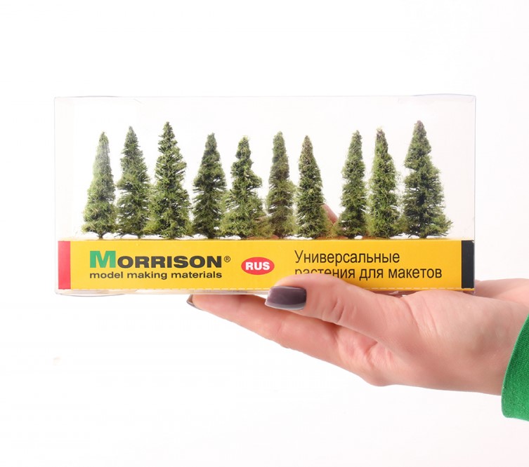 011-ee-020 Набор моделей "Реалистичная ёлочка" для макета 1:500 10 шт. Morrison 