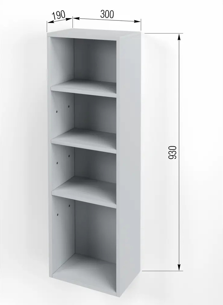 91132976 Шкафчик для ванной комнаты Regent Style ОШТ300 30x95x19см настенный цвет светло-серый STLM-0495396