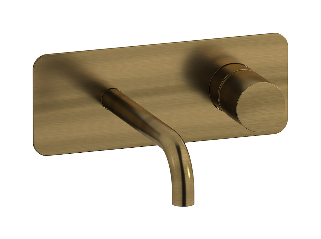 Встроенный в стену смеситель для раковины на 2 отверстия в комплекте с донным клапаном WE ARE IB rr206mb Modern Bronze Brera