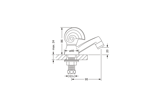 Кран для раковины ½" JOERGER Muschel 601.10.400.000 - Вид №1