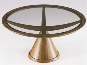 Круглый деревянный стол для гостиной