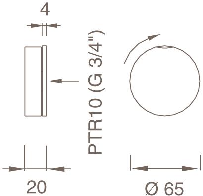 Ceadesign Настенный кран для открытия / закрытия Giotto Gio 36 - Вид №1