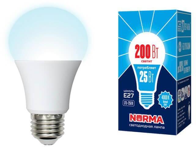 LED-A70-25W/4000K/E27/FR/NR Лампа светодиодная E27 25W 4000K матовая UL-00004470 Volpe Norma LED-A70
