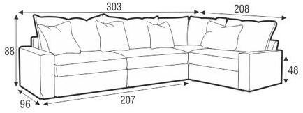 Sits 3-х местный модульный угловой диван из ткани Oscar sun-id-1516644 - Вид №1