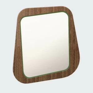 Зеркало настенное малое в темном шпоне зеленое Woodi WOODI ДИЗАЙНЕРСКИЕ 00-3966384 Зеленый