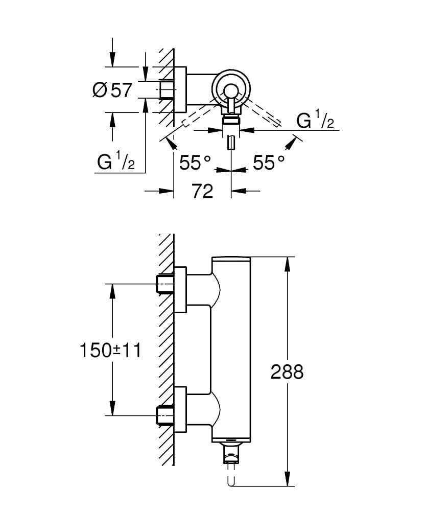 Внешний смеситель для душа с 2 отверстиями Grohe Атриум ARCH-00136209 - Вид №4