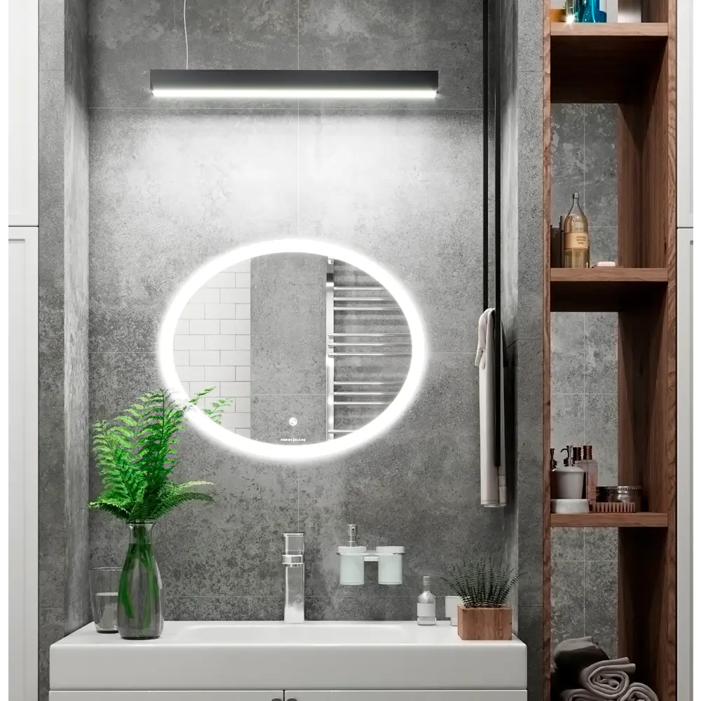 Зеркало для ванной Omega Glass Тип 2 SD672 с подсветкой 80x60 см овальное STLM-2162948