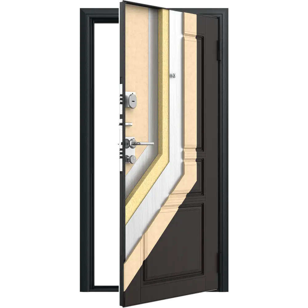 Дверь входная металлическая Премиум New 88x205 см правая венге с зеркалом DOORHAN STLM-2183807 - Вид №2