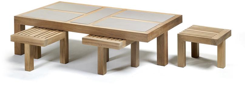 Royal Botania Низкий квадратный садовый столик из тика Nara sun-id-1366223 - Вид №5