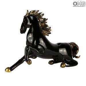 2696 ORIGINALMURANOGLASS Скульптура Вороной конь - Original Murano Glass OMG 40 см