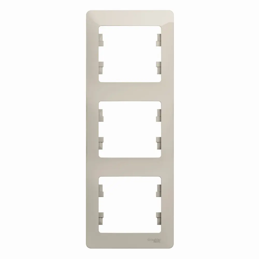 Рамка для розеток и выключателей Systeme Electric Glossa 3 поста цвет молочный STLM-2026950
