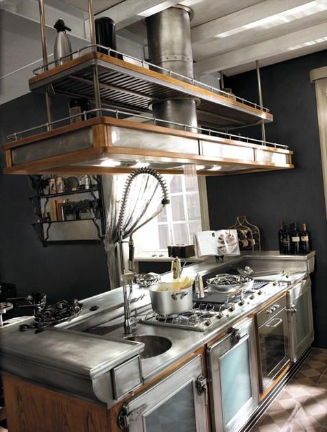 Marchi Cucine Модульная кухня из нержавеющей стали и дерева с островом Bar & barman sun-id-1476185 - Вид №1