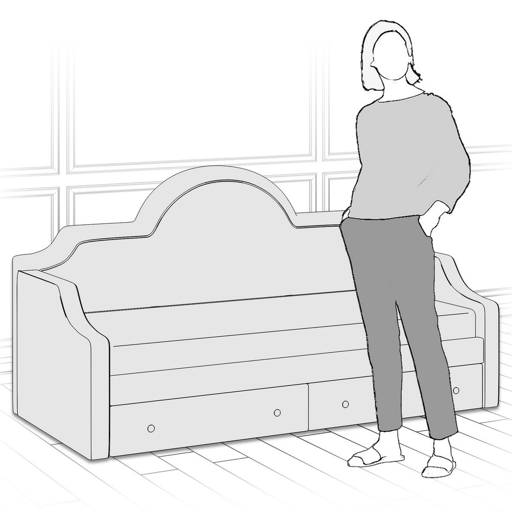 Диван-кровать детский с 2 выдвижными ящиками 90х190 см бирюзовый DayBed KREIND DAYBED 00-3879969 Голубой Santreyd  - Вид №4