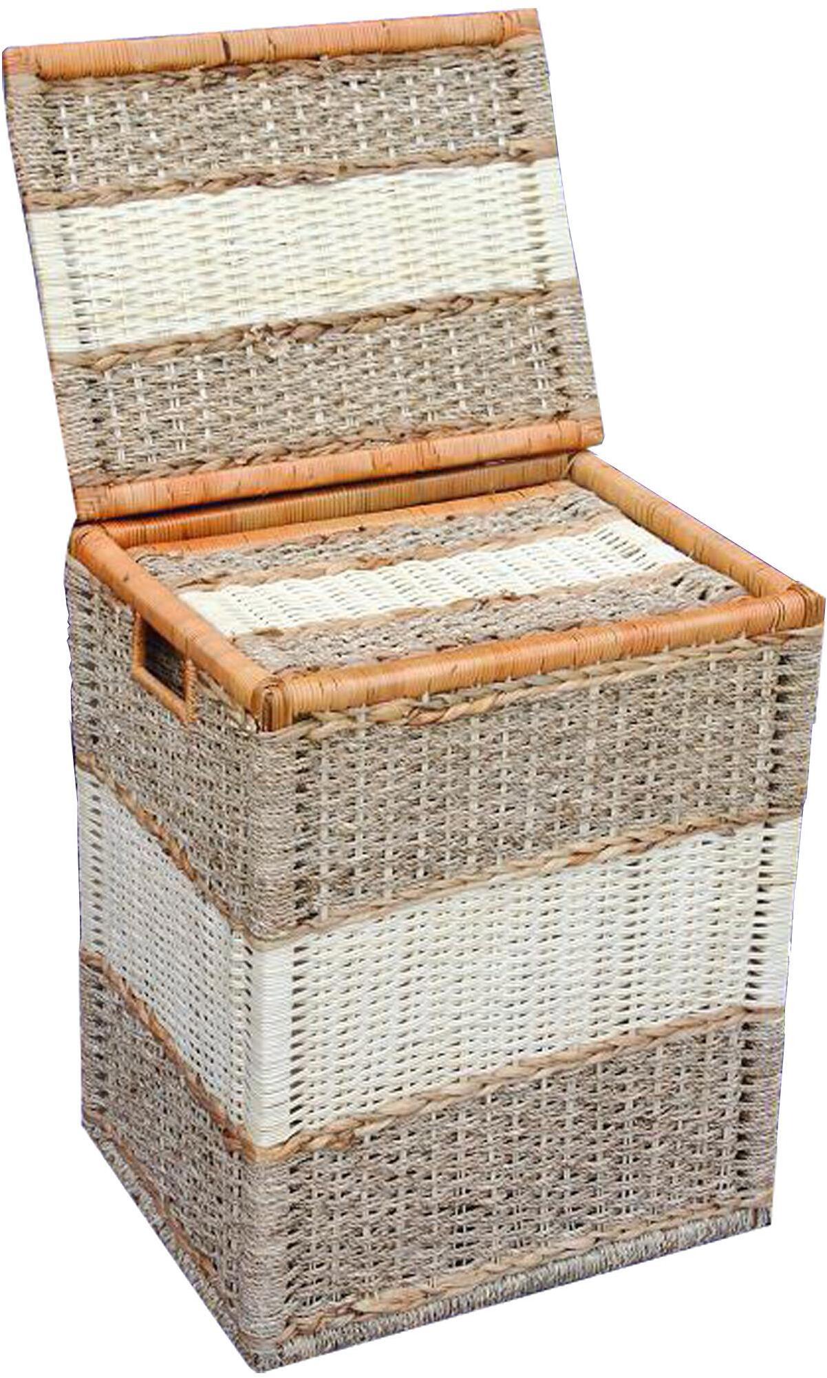 90255214 Корзина с ручками и крышкой 37х58х47 см цвет бежевый STLM-0151966 STORIDEA