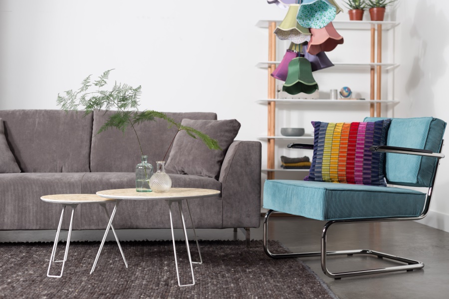 Кресло Lounge Ridge Rib голубое Zuiver 3100011 - Вид №7