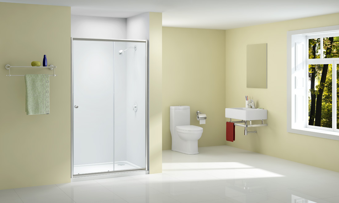 Торцевая панель для монтажа с дверью A1207B0 Merlyn Ionic Хромированный  - Вид №1