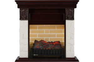 15634696 Портал камень белый, шпон темный дуб Firelight Forte C
