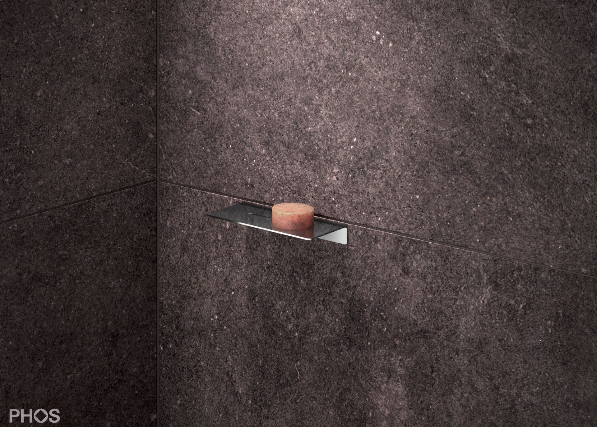 DA170PL Полка для душа с резьбой, длина 17 x глубина 8 см, полированная PHOS  - Вид №3