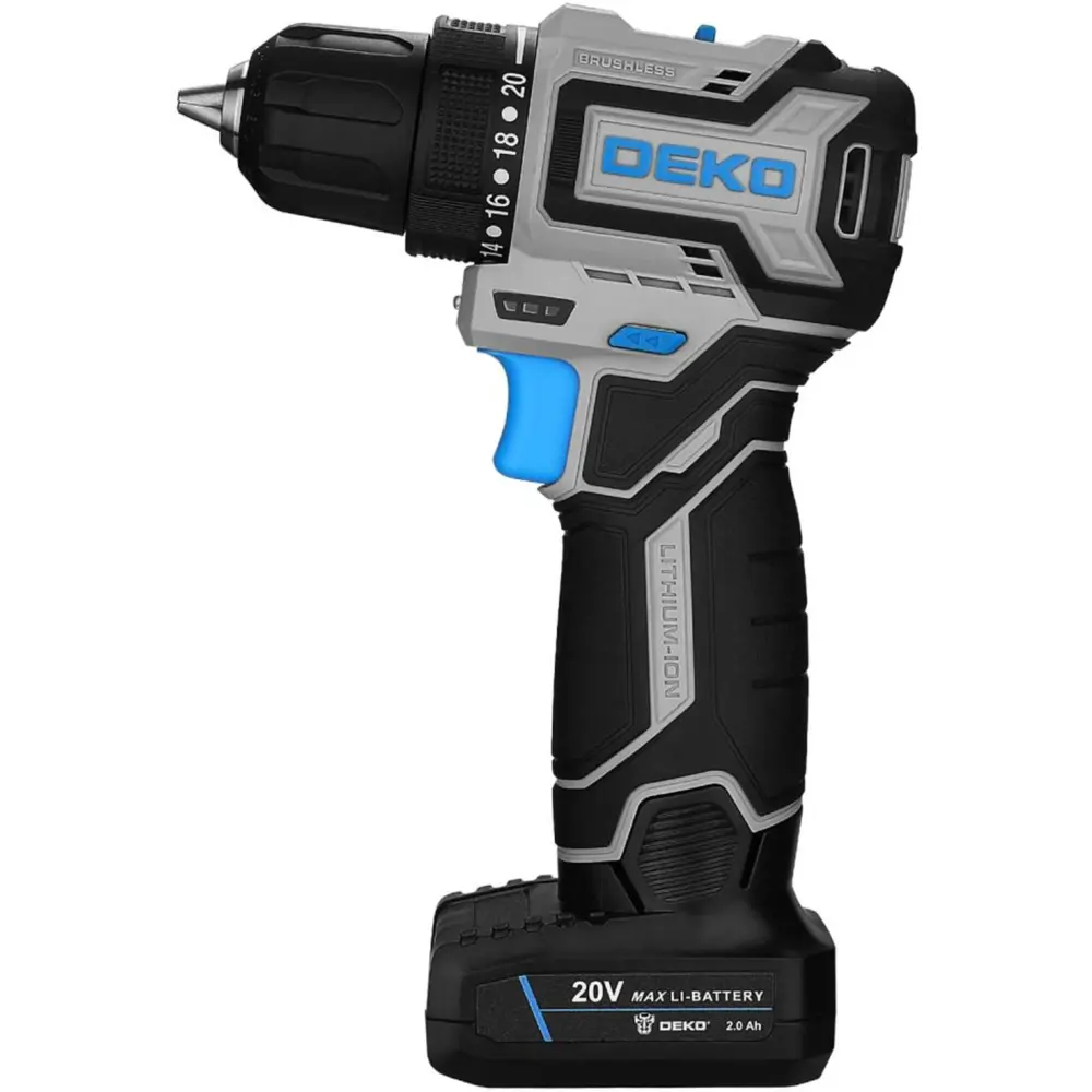 Аккумуляторная дрель-шуруповерт DEKO Sharker Pro с бесщеточным двигателем 89373644 STLM-0843674 - Вид №1