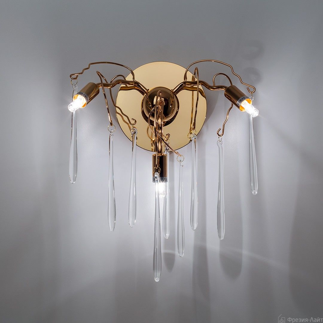 Frezia Light 1005/3 AB золотое бра с 9 подвесками 117644