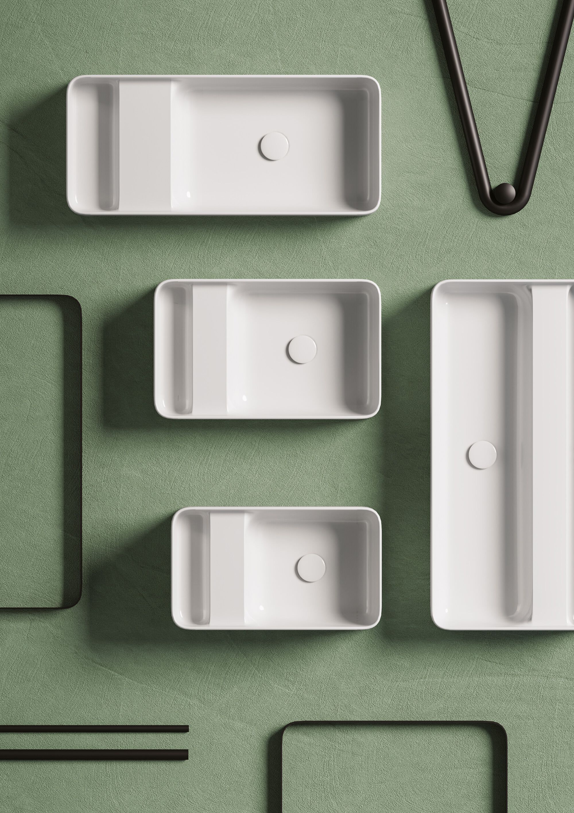 Керамическая прямоугольная подвесная ручная мойка ArtCeram Бруклин ARCH-00150112 - Вид №1