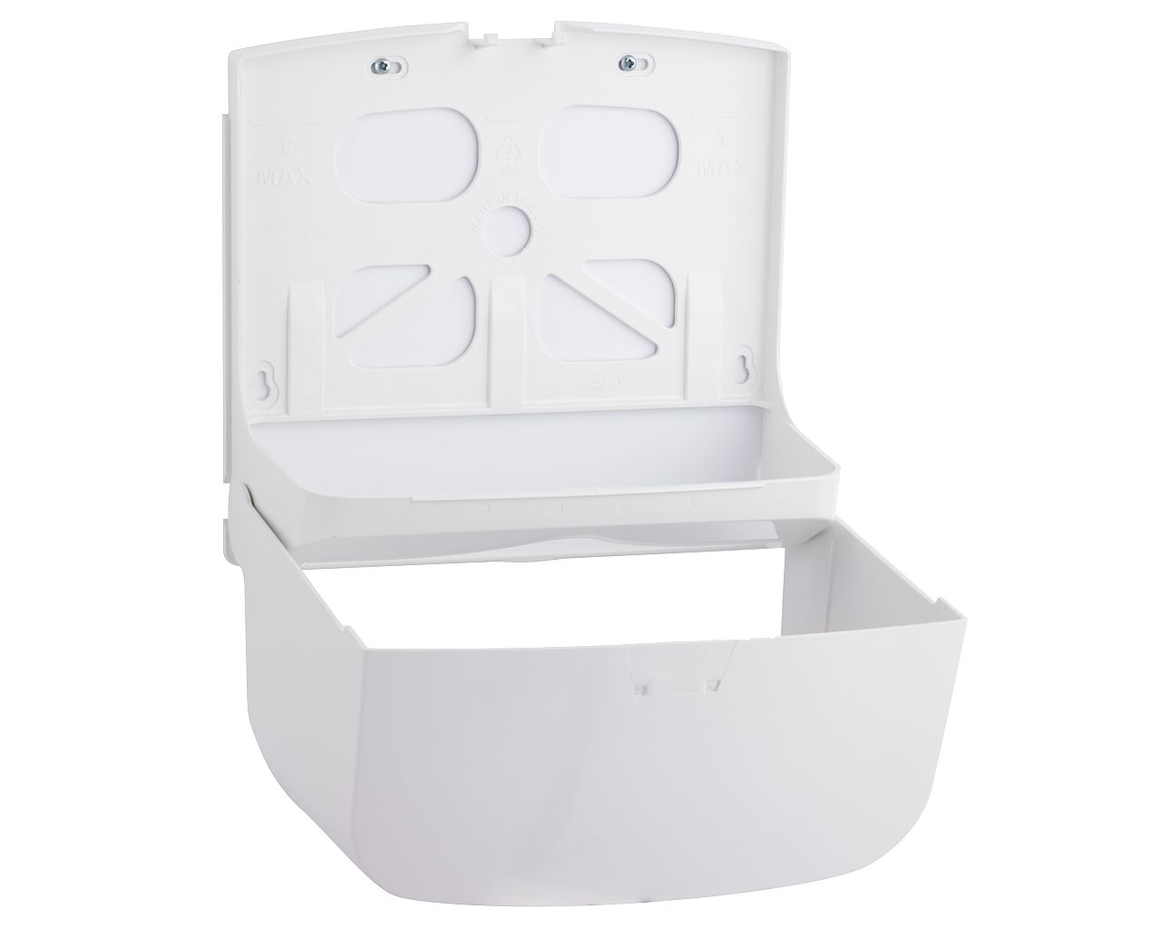 ATN201 Контейнер для одинарных бумажных полотенец TOP MINI, АБС-пластик, белый, синее окошко Merida  - Вид №2