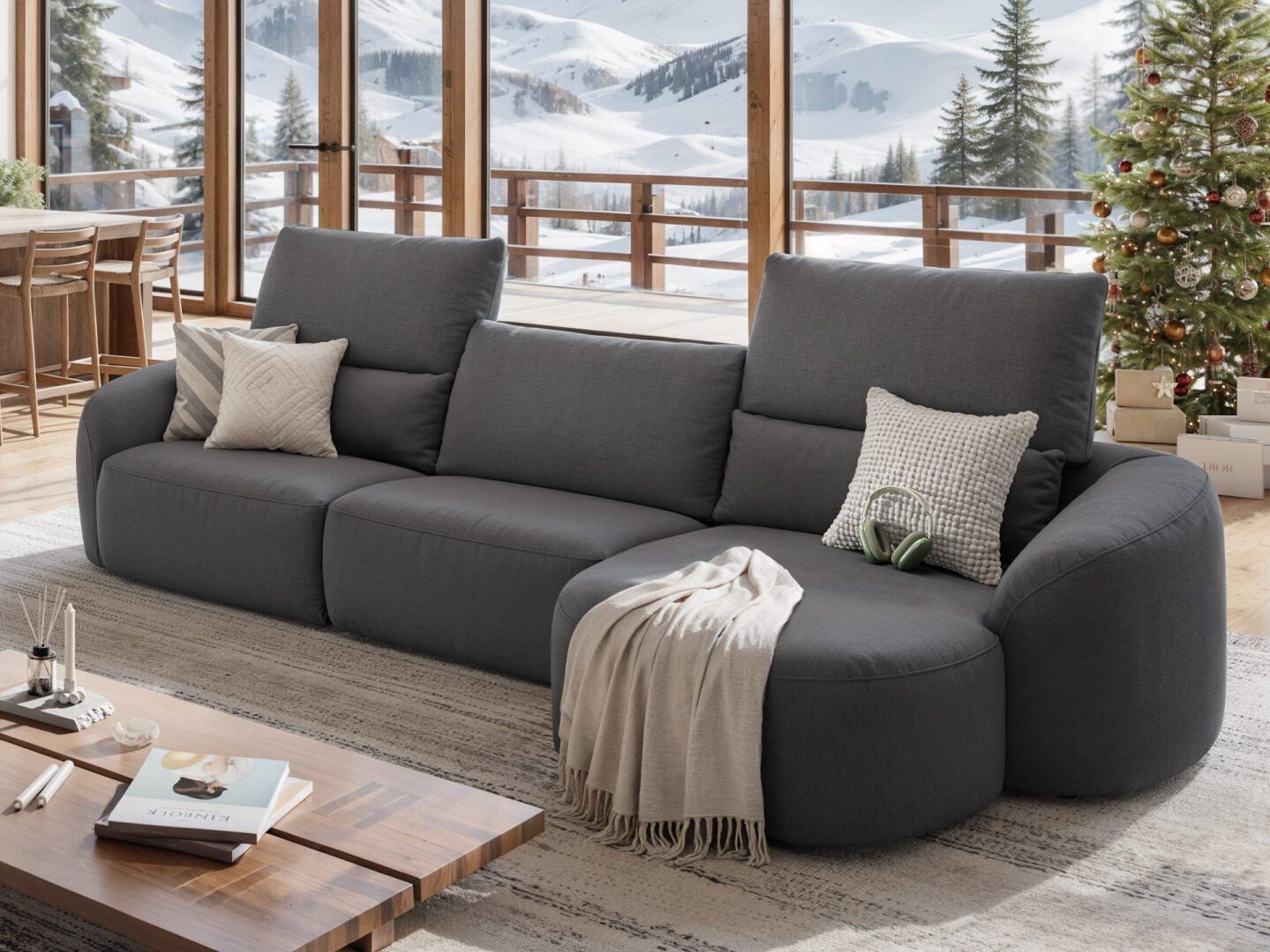 Тканевый диван с полуостровом Sofanella Санкт-Мориц ARCH-00070925 - Вид №4