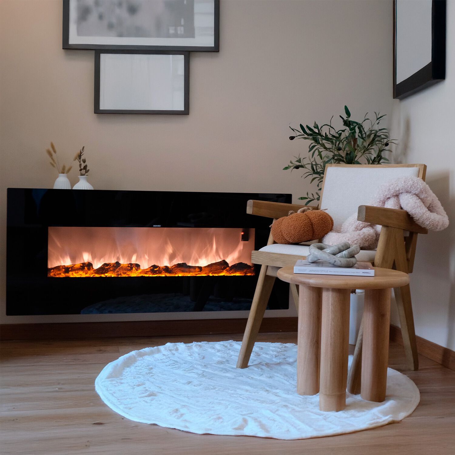 Настенный электрический стальной и стеклянный камин SINED STELVIO ARCH-00016842 - Вид №3