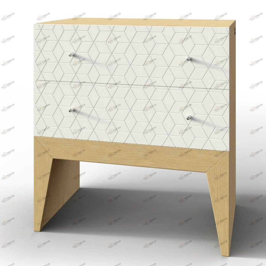 Тумба Still, 2 ящика, дуб, рисунок ромб BraginDesign BR0258Б