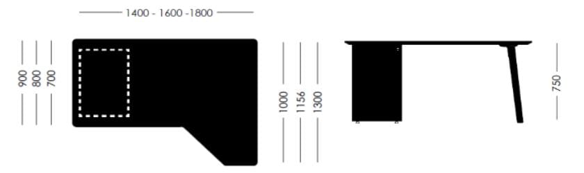 Деревянный рабочий угловой стол с ящиками Sellex Fly ARCH-00152132 - Вид №2