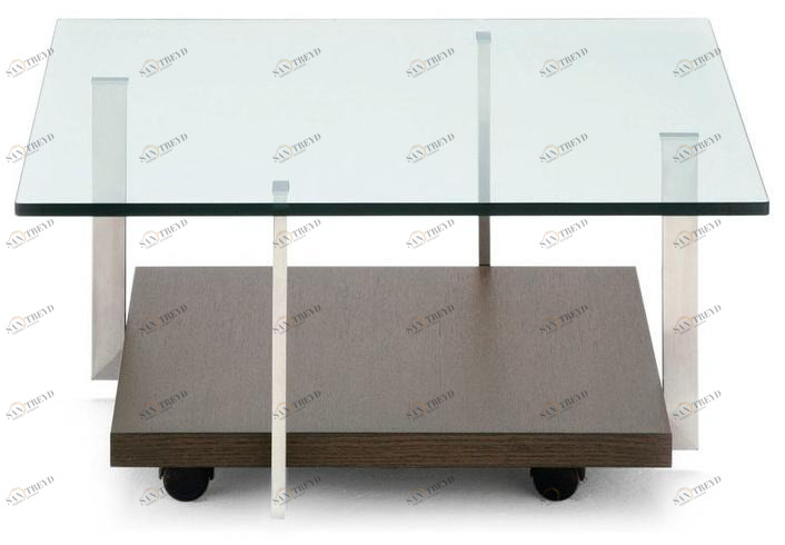 Rolf Benz Квадратный стеклянный журнальный столик на колесиках sun-id-1422893