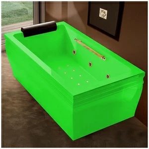 Ванна с гидро и аэроомассажем зелёная с золотом Gruppo Treesse Blanque 1810 V161N-SX-ZEZ