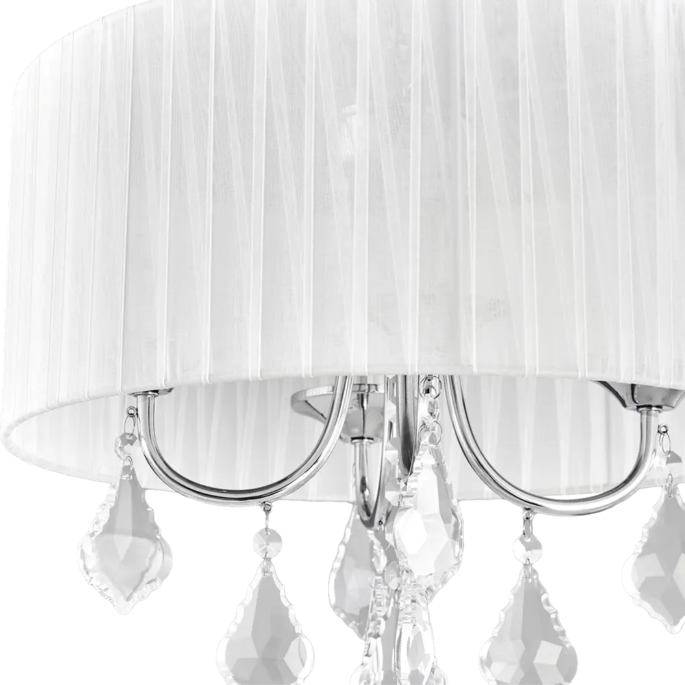 Люстра хрустальная подвесная Жаклин 4 лампы 8 м² цвет белый MW-Light STLM-2133057 - Вид №6