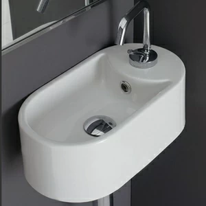 8093B Подвесная раковина настенная овальная Scarabeo Ceramiche  белая