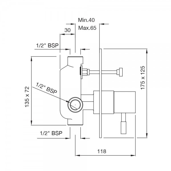 ANG-CHR-53065 Смеситель для ванны и душа Artize Angelo Хром  - Вид №1