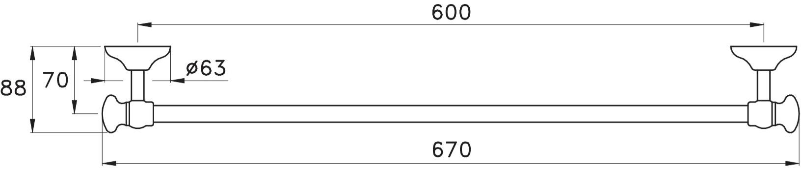 RUBINETTERIE STELLA Вешалка для полотенец из металла Roma sun-id-1365757 - Вид №1