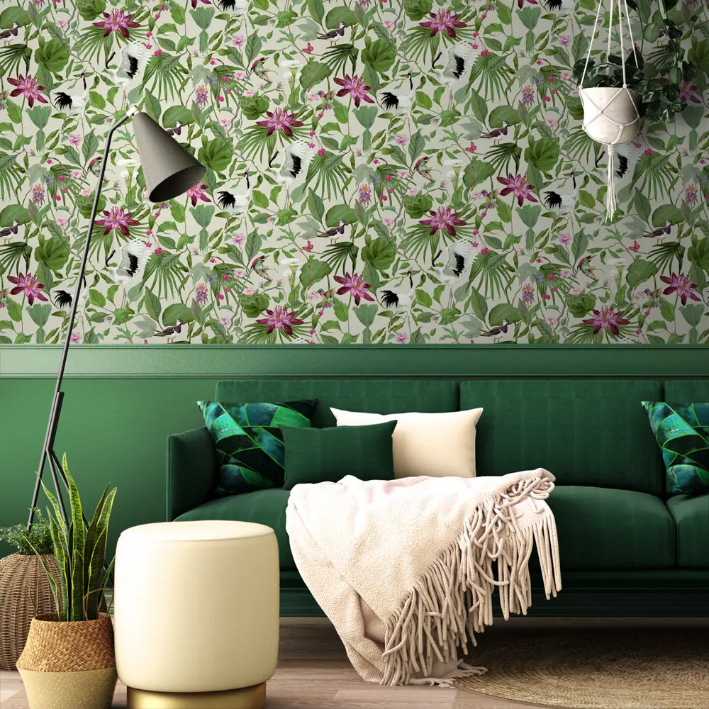 Обои флизелиновые Erismann Amazonik зеленые 1.06 м ЭР60465-07 Amazonika STLM-2050395 - Вид №4