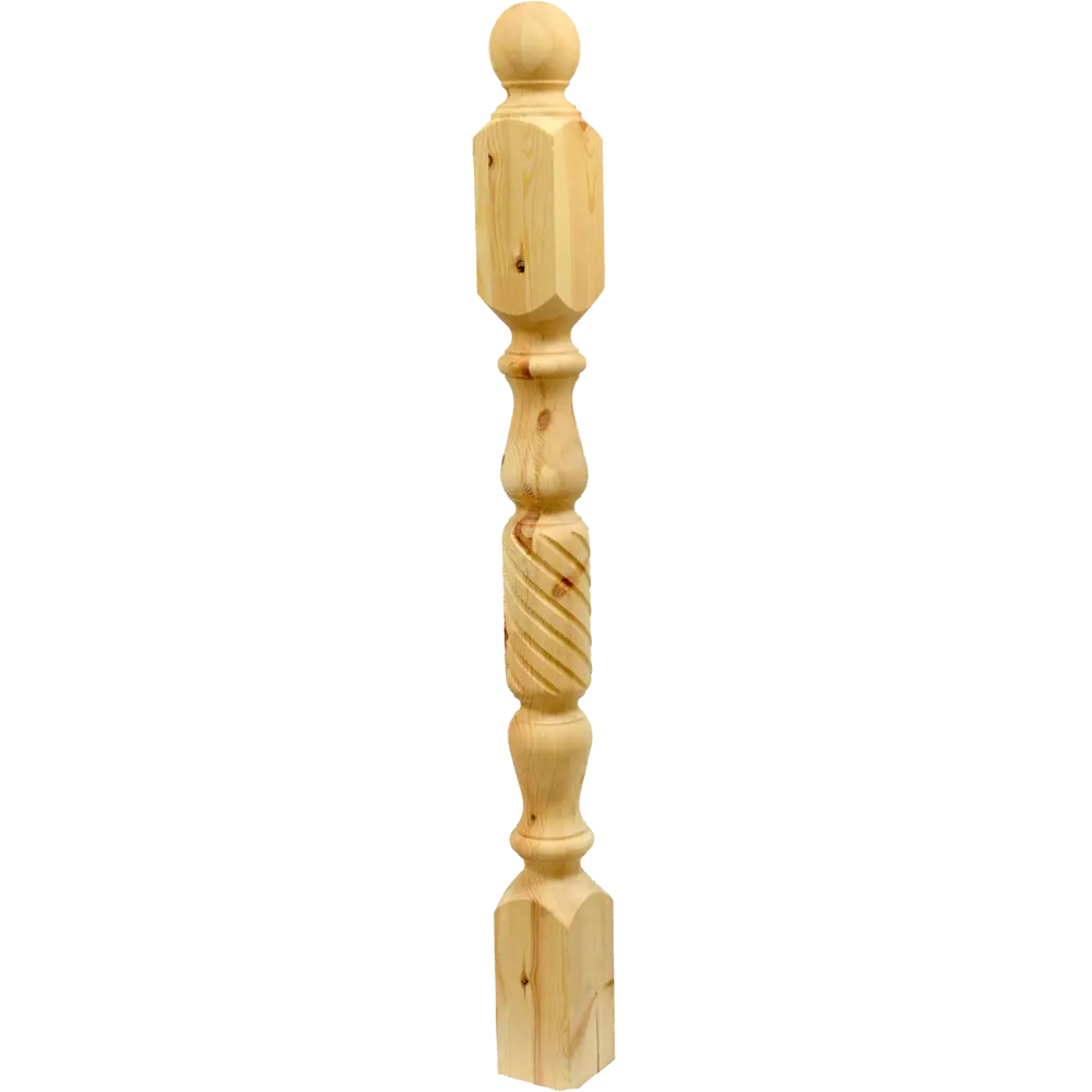 Столб лестничный сращенный хвоя сорт АВ витой 100х100х1200 мм Santreyd STLM-2189178