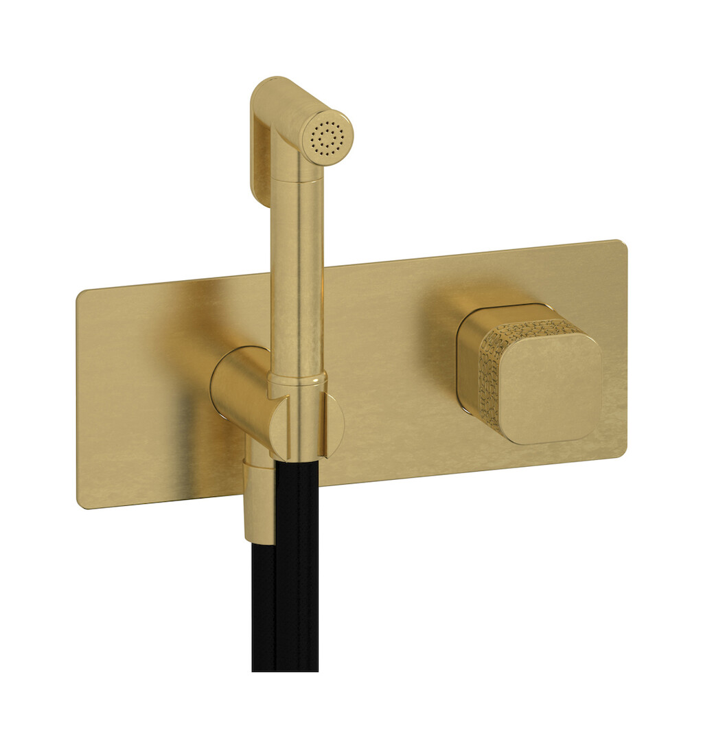 Внешние части гигенического душа со смесителем. WE ARE IB eo706on_2 Natural Brass Elio