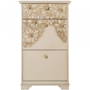 11620 Тумба для обуви Терра-3 (с 3-мя ящиками) Айвори Мраморное золото BOGACHO