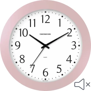 Часы настенные Troykatime Эконом круглые пластик цвет розовый бесшумные ø30.5 см