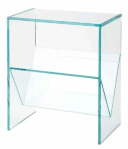 Приставной столик стеклянный с полкой Rack PUSHA PUSHA 062908 Прозрачный