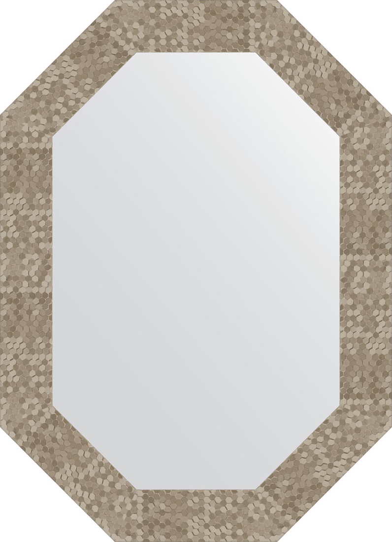 BY 7101 Зеркало в багетной раме - соты титан 70 mm EVOFORM Octagon