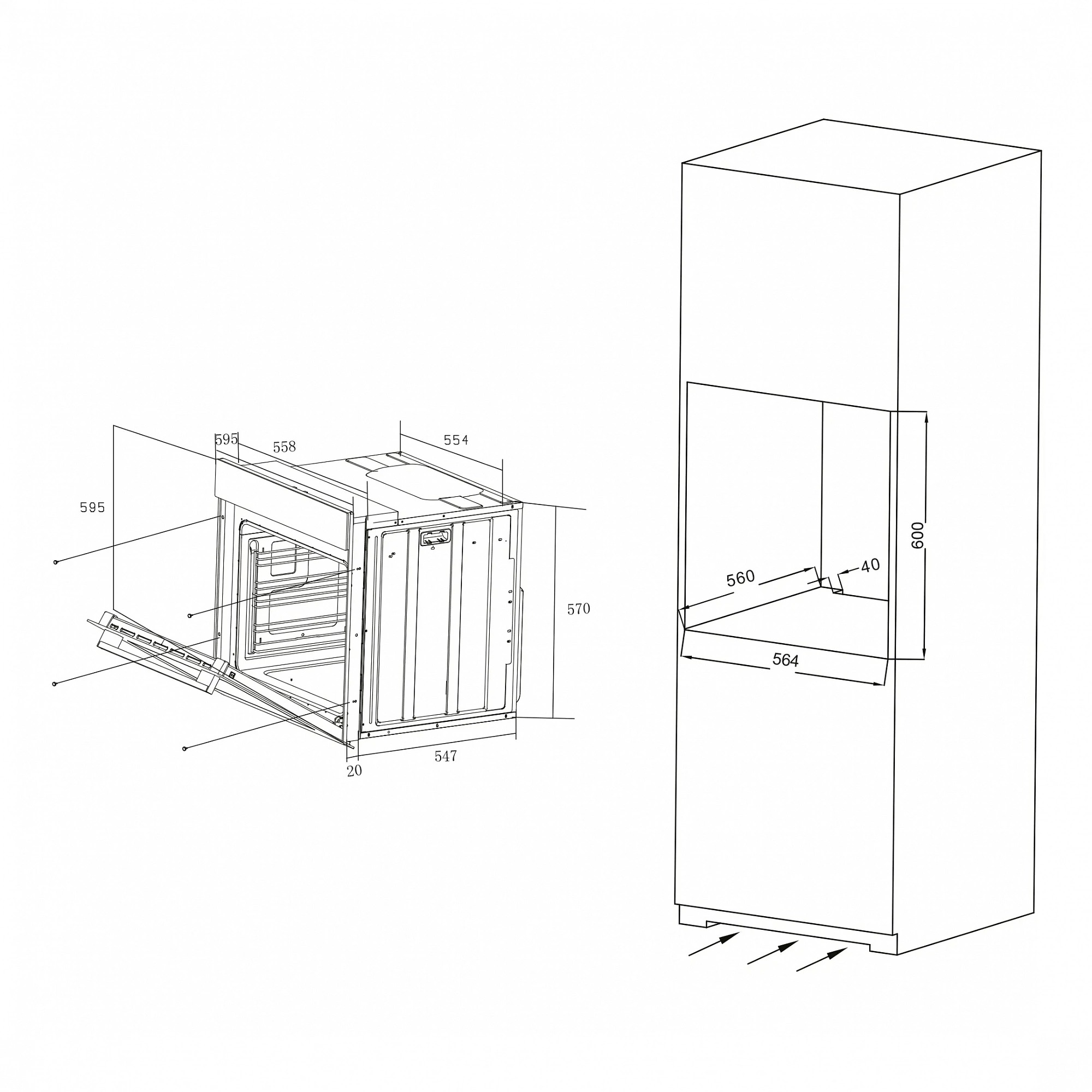 9155736 Электрический духовой шкаф Candy COXK06LNBB черный STDN-0125141 - Вид №10