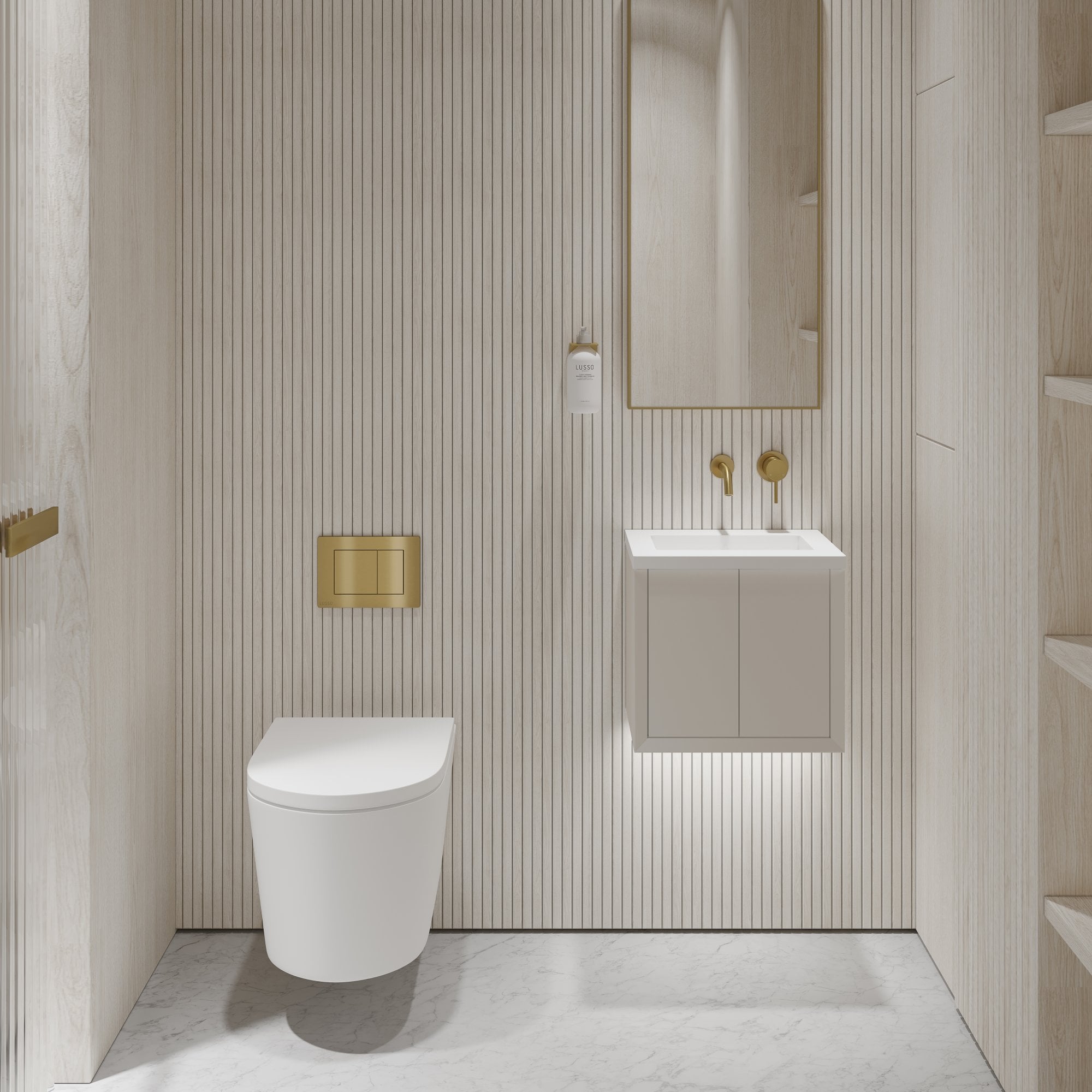 Одинарный умывальник из смолы со встроенным умывальником LUSSO Volini ARCH-00130849 - Вид №2